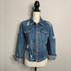 Earl Jean Distressed Patchwork Jean Jacket